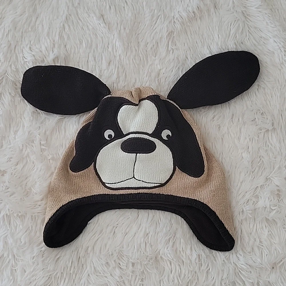 Gymboree Puppy Knit Flerce Lined Hat Ear Flaps Boys Size 8+ NWOT